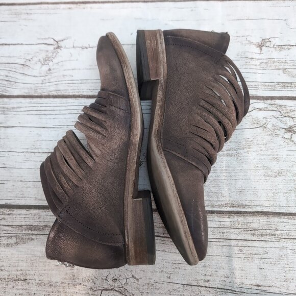 Free People Lost Valley Strappy Super Low Bootie Shootie Women Size 37 - Picture 7 of 8